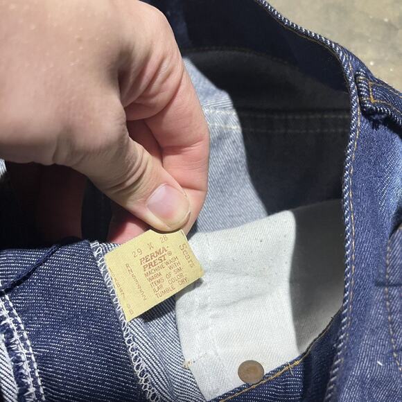 Vintage 70s Sears Perma-Prest Dark Wash Jeans 28x27 - Picture 4 of 4